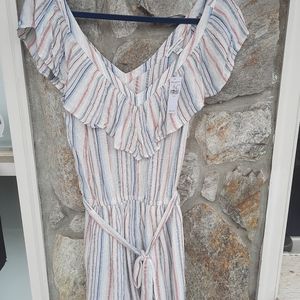 NWT American Eagle Striped Short Sleeve Romantic Romper Size Medium